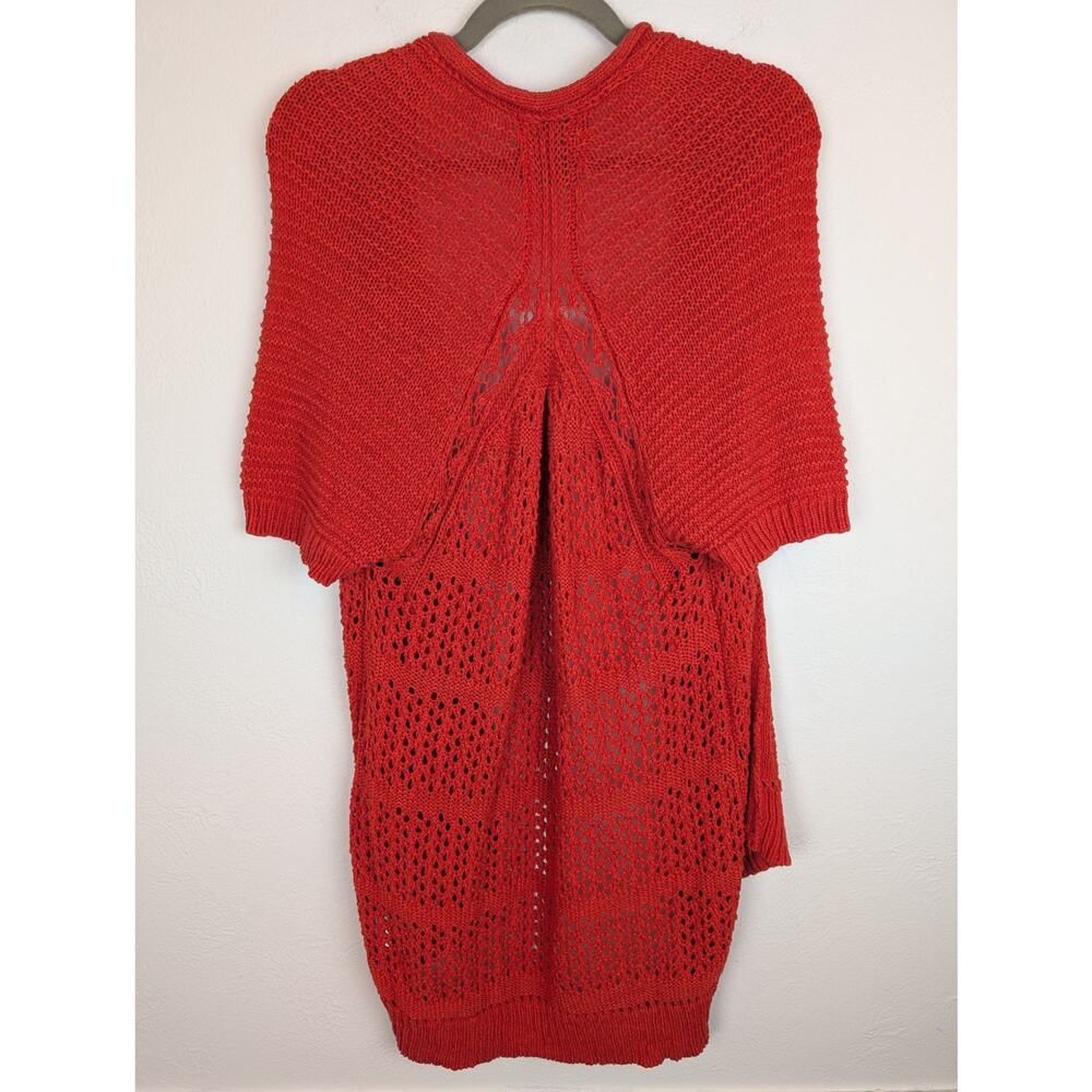 Anthro Guinevere In Summary Cardigan Sweater Crochet Boho Cottage Red Size S - Picture 5 of 11